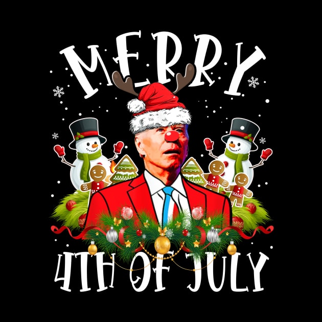 Funny Joe Biden Christmas Santa Hat Merry 4th Of July by kyoiwatcher223