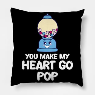 Bubble Gum Couple Relationship Make Heart Go Pop Pillow