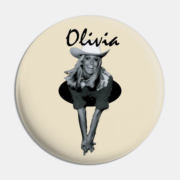 Olivia Newton-John / 80s Vintage Fan Design Pin by Trendsdk