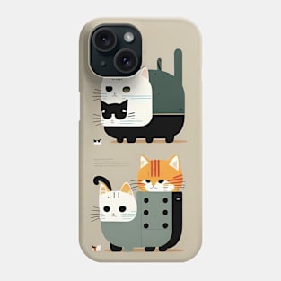 Abstract Cat Reverie: A Whiskered Symphony in Color Phone Case