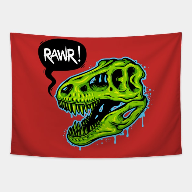 Rawr Dinosaur Tapestry by Mako Design 