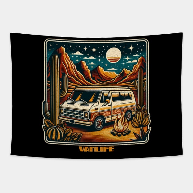 Arizona Vanlife Tapestry by Tofuvanman