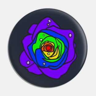 Rainbow Rose Pin