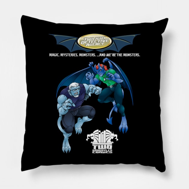 Twilight Detective Agency Pillow by Twogargs