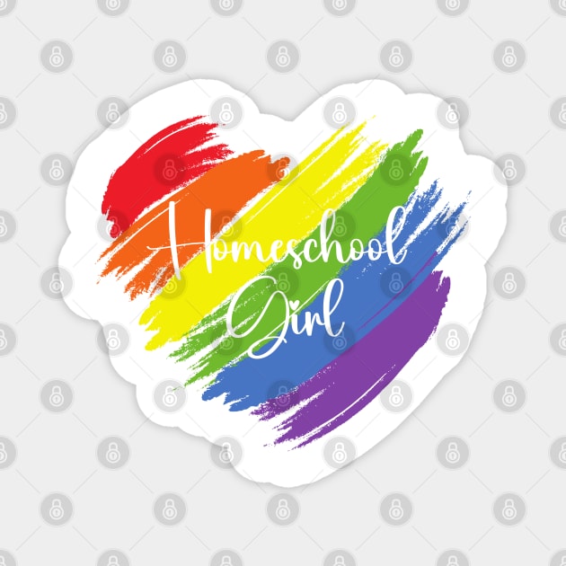 Homeschool Girl Heart Pride Magnet by BeeDesignzzz