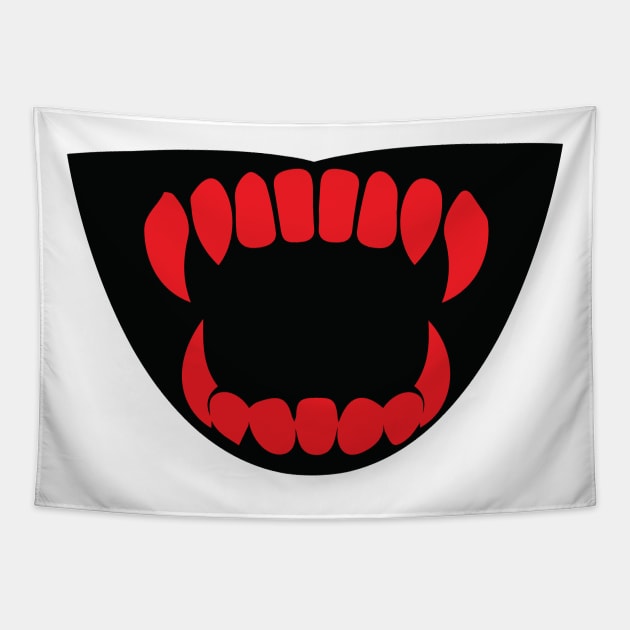 scary teeth face mask Tapestry by PIIZ