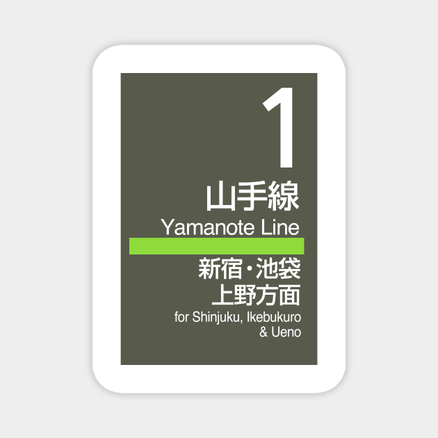 Tokyo Yamanote Line Platform Sign Magnet by conform