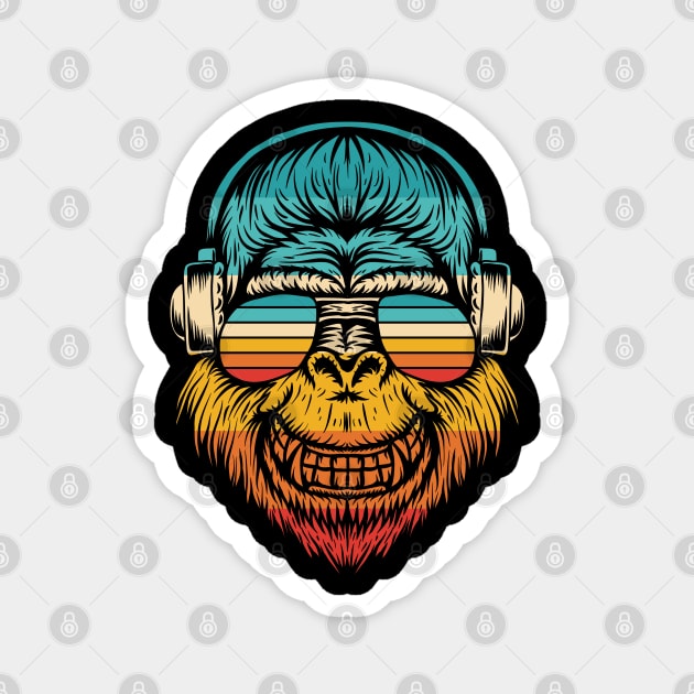 Retro Funky Gorilla Magnet by Dojaja