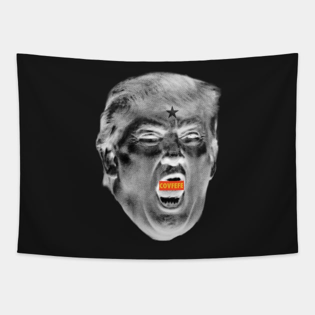 ANGRY TRUMP Negative COVFEFE Tapestry by FREESA