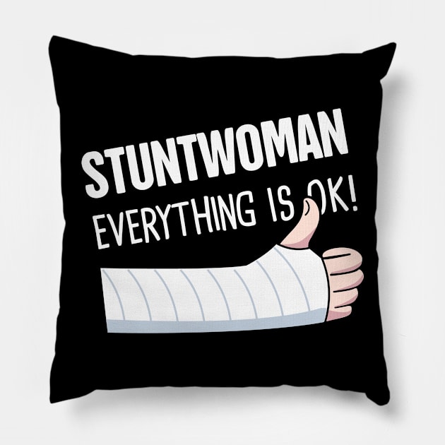 Stuntwoman Fractured Broken Hand Get Well Gift Pillow by MeatMan