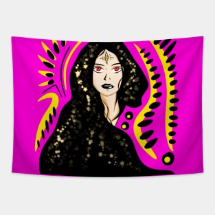 the bright future story teller woman in magical stars Tapestry