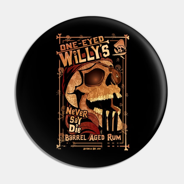 One Eyed Willy's Rum Pin by CuddleswithCatsArt