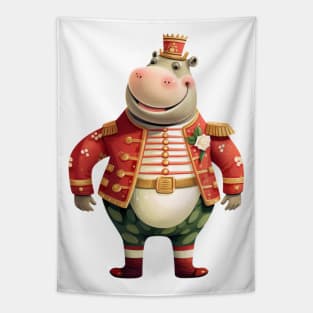 Hippo Christmas Nutcracker Tapestry