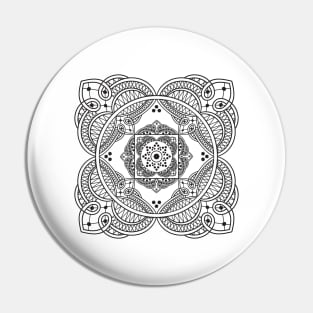 Elegant Lace Henna Tattoo Style Mandala Pattern Pin