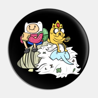 Finn and Jake eating Sammies on Ice King Pin