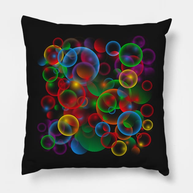 Bright Balloons Pillow by CatCoconut-Art