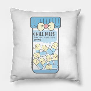 chill pills cute pills cartoon Pillow