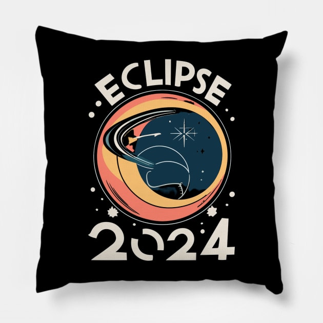 eclipse 2024 Pillow by vaporgraphic