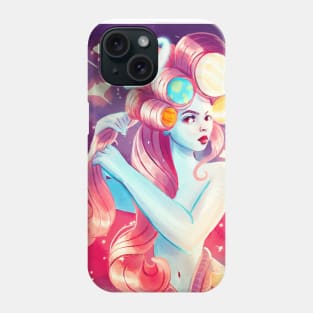 A mermaid with a celestial hairstyle Phone Case