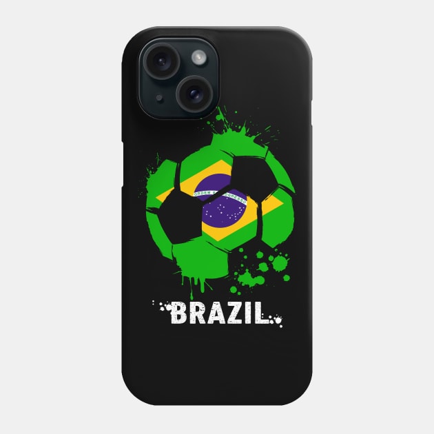 Brazil World Cup Qatar 2022, Funny Brazilian Soccer Brazilian Flag Soccer Team 2022 Phone Case by Printofi.com