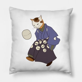 Kuniyoshi's 'Fashionable Cat Juggler with a Ball' Pillow