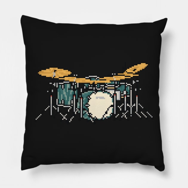 Pixel Blue Steel Drums Pillow by gkillerb