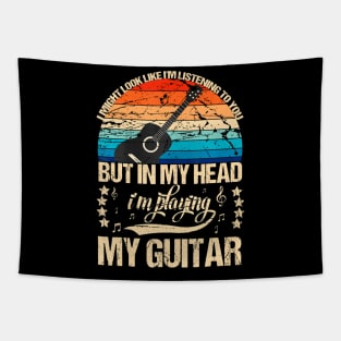 I Might Look Like I'M Listening To You Funny Guitar Music Tapestry