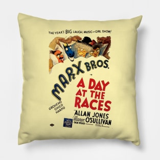 Classic Comedy Movie Poster - A Day at the Races Pillow