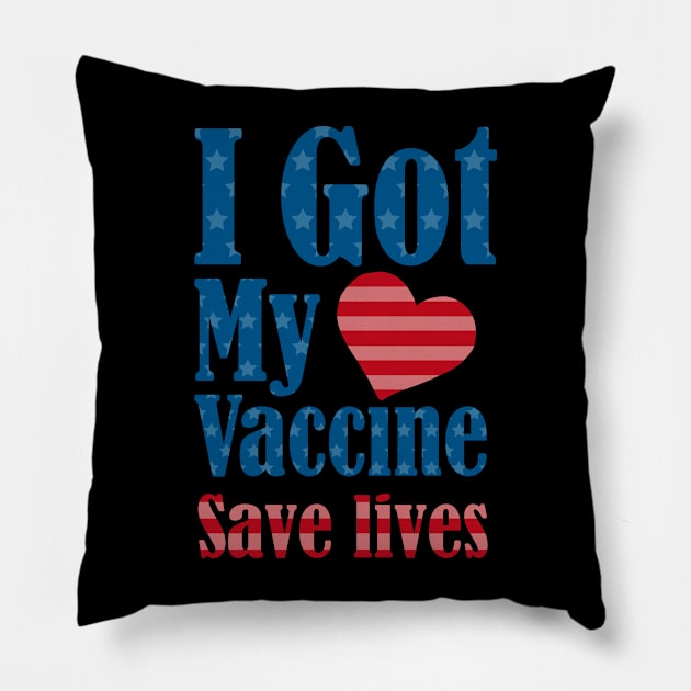 I got my Vaccine, save lives Pillow by MooMiiShop