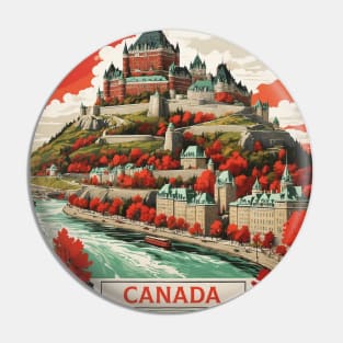 Quebec Canada Vintage Poster Tourism 1 Pin