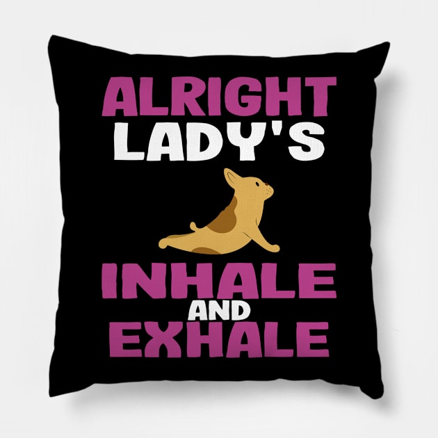 Funny French Bulldog Yoga Pose Gift Frenchie Mom Pillow by Kuehni