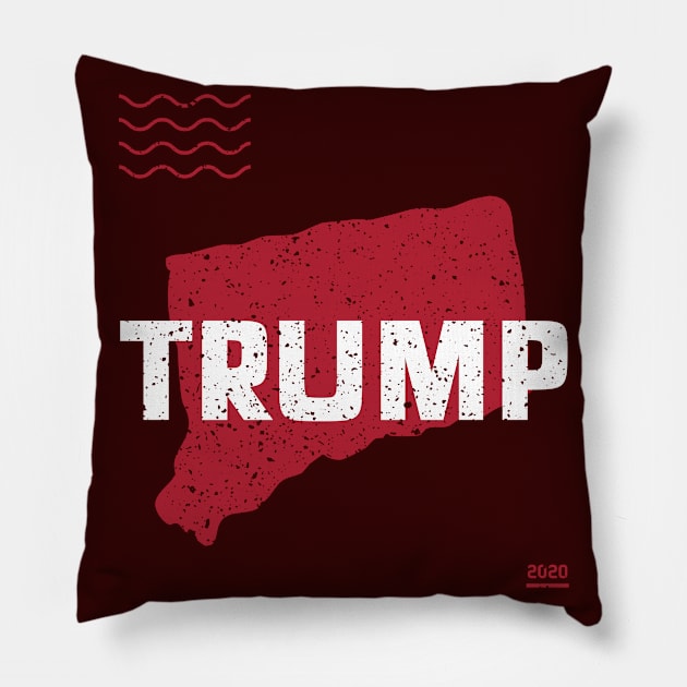 Trump Connecticut 2020 - Red Wave, Red State Pillow by Family Heritage Gifts