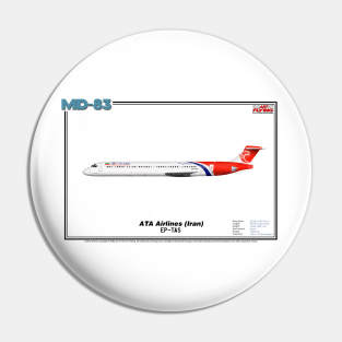 McDonnell Douglas MD-83 - ATA Airlines (Art Print) Pin