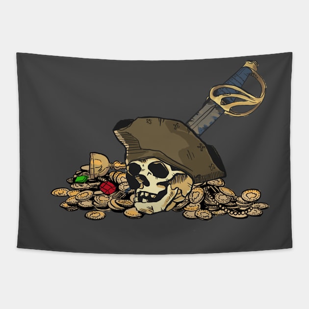 Pirate gold Tapestry by Rackham