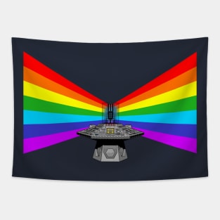 Tardis Console Rainbow Time Warp Tapestry