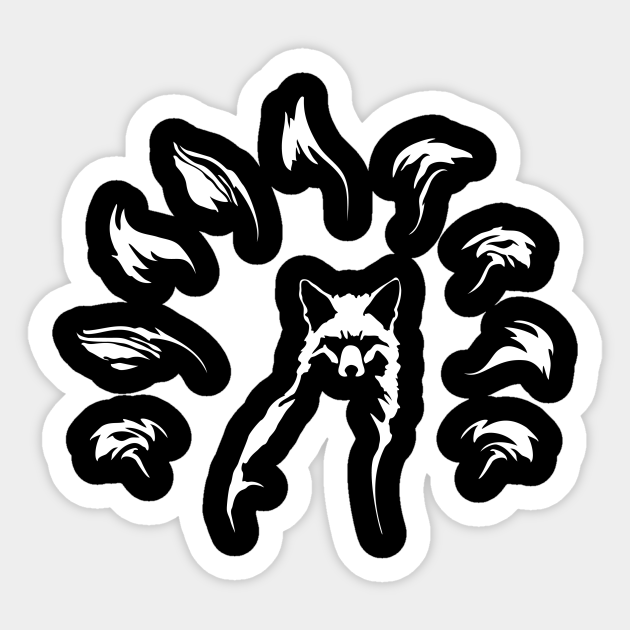 Nine Tailed Fox Kitsune Nine Tailed Fox Sticker Teepublic Nine Tailed Fox Kitsune Nine Tailed Fox Sticker Teepublic
