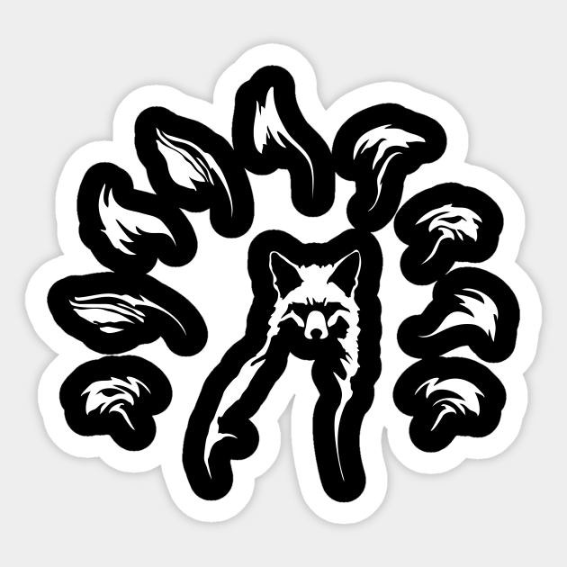 Nine Tailed Fox Kitsune Nine Tailed Fox Sticker Teepublic