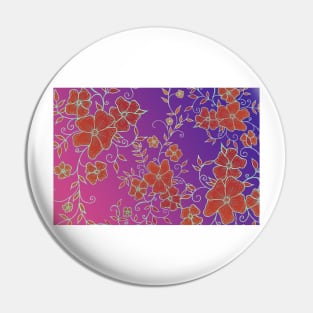 Red and Purple Flower Pattern Pin