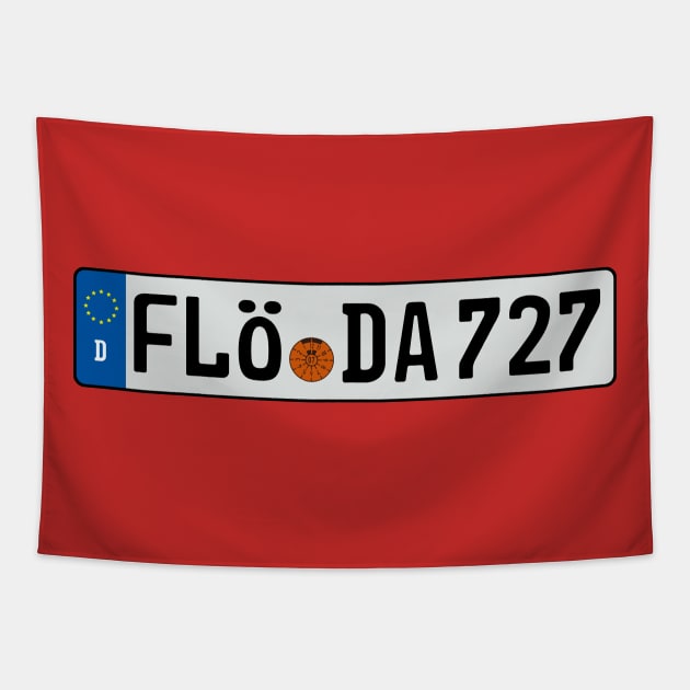 FLORIDA 727 Euro Plate Design Tapestry by CreativePhil
