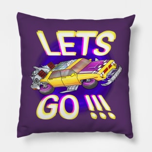 lets go travel rocket jet taxi Pillow