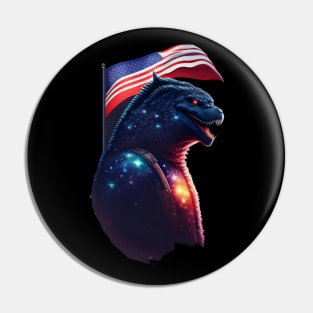 Godzilla Flag Fusion :Flagzilla Pin