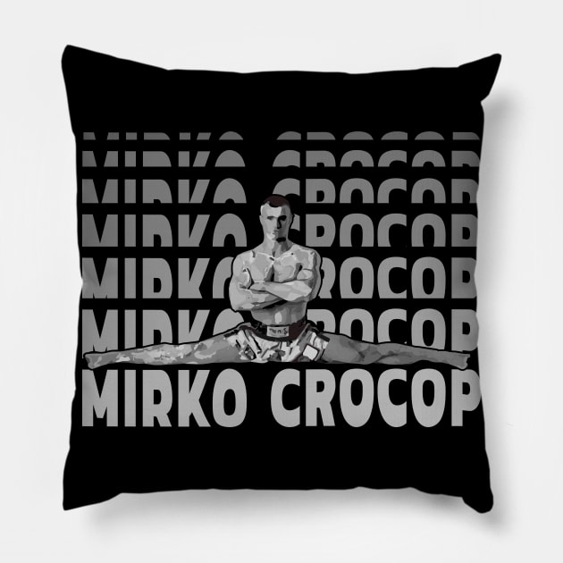 Mirko Crocop BW Pillow by FightIsRight