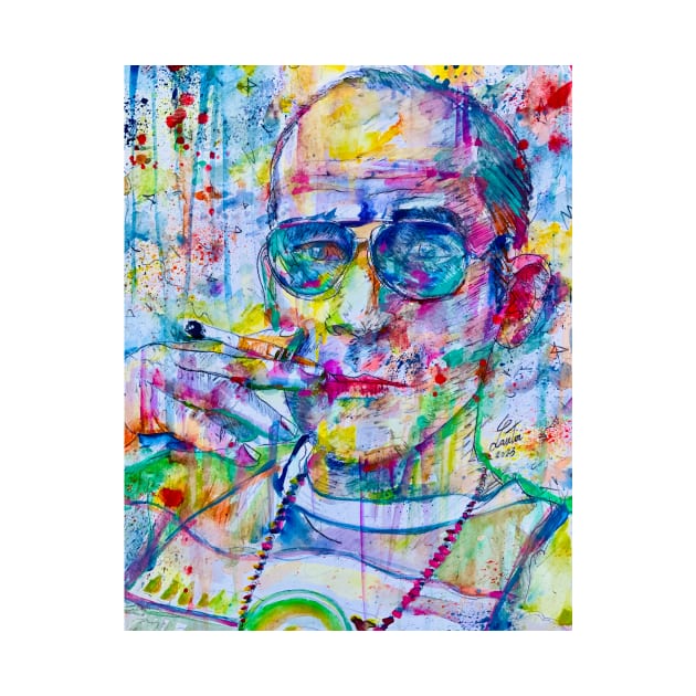 HUNTER S. THOMPSON watercolor portrait .1 by lautir