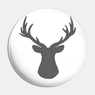 Deer - geometric pattern - black and white. Pin