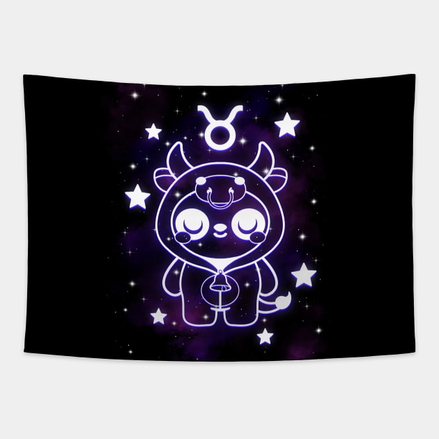 Taurus kawaii zodiac sign Tapestry by NemiMakeit