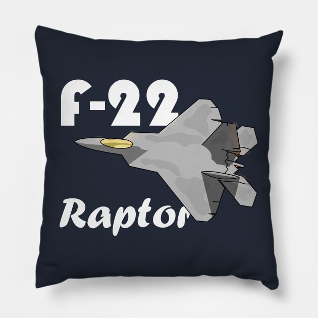 F-22 Raptor with Text Pillow by kkingsbe