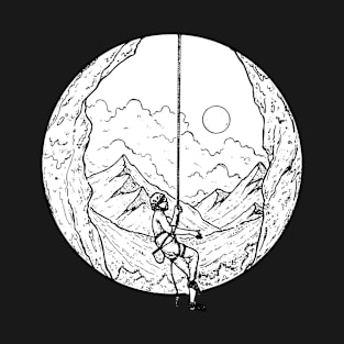 Climber's moon view | Climbing T-Shirt