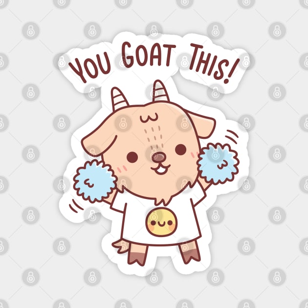 Cute Goat Cheerleader You Goat This Pun Funny Magnet by rustydoodle