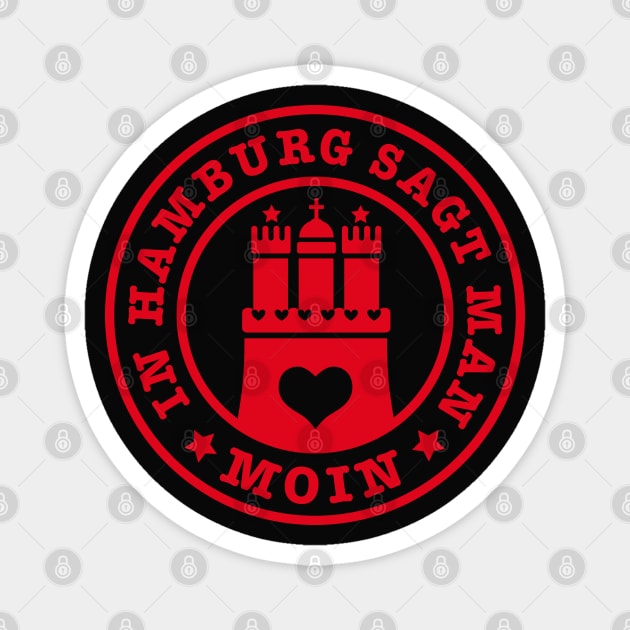 In Hamburg sagt man Moin Stadt Wappen Herz Liebe Magnet by Margarita7