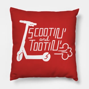 Scootin' and Tootin' - White Pillow